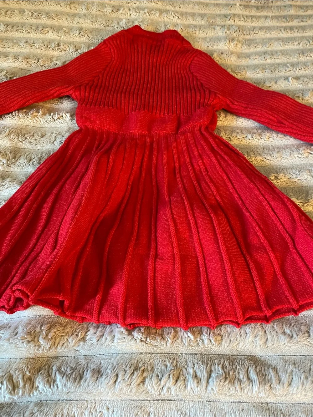 NWOT, Red Knit Long-Sleeve Girls Dress